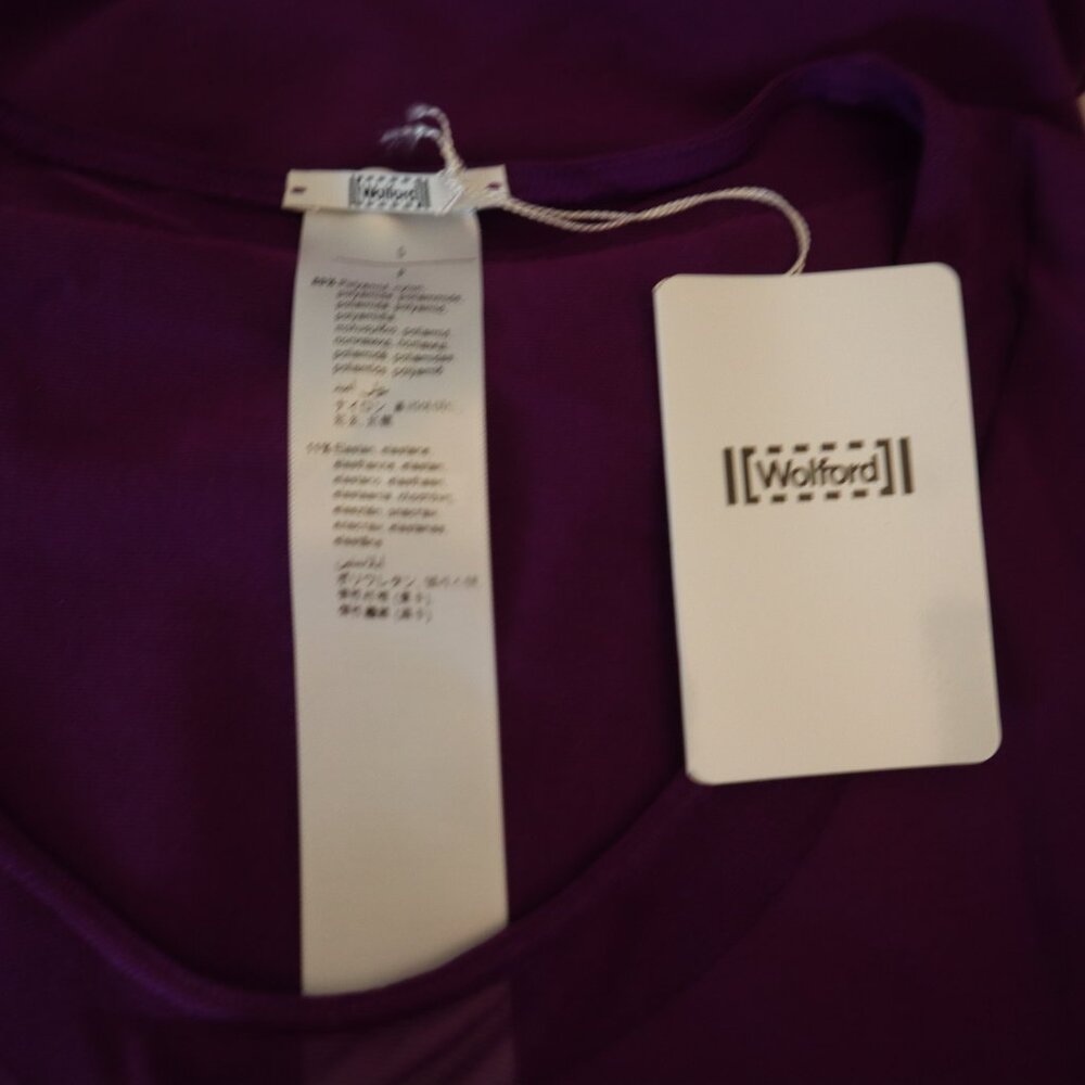 Wolford Stretch Top in Hyacinth Purple with Mesh Details New Tags Size Small - Picture 8 of 9